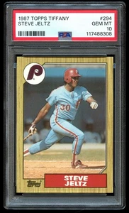 Steve Jeltz 1987 Topps Tiffany #294 PSA 10 GEMA como nuevo - Imagen 1 de 2