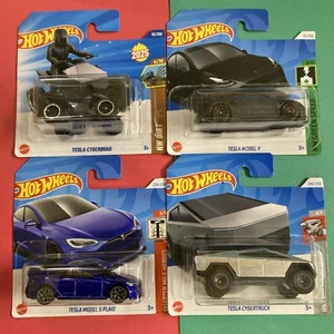 Hot Wheels TESLA CYBERTRUCK, cyberquad, model s plaid, model y toy car gift - Picture 1 of 5