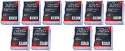 20 Ultra Pro 25 Count Clear Two Piece Card Storage Boxes Case Sports Slider New - Image 1 of 4