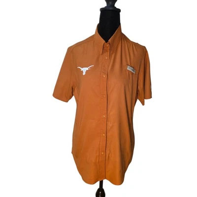 Columbia PFG Texas Longhorns Women’s XL Fishing Shirt Burnt Orange Short Sleeve - Image 1 of 4