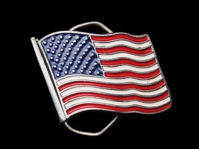 LG15152 VINTAGE 1991 RECORTADO ***BANDERA DE ESTADOS UNIDOS*** HEBILLA DE CINTURÓN PATRIÓTICO Foto 1 de 2