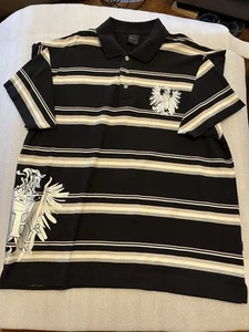 Polo uomo vintage Kani Gold taglia 2XL a righe logo astratto manica corta - Foto 1 di 17