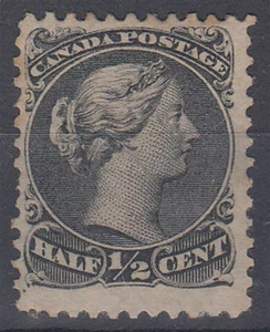 CANADA 1868 QV LARGE TYPE ½c BLACK SG#53 MINT (ID:275/D66053) - Picture 1 of 1