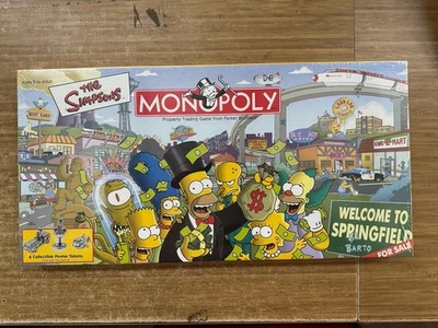 The Simpsons Monopoly Board Game Welcome To Springfield 2001 SEALED, FREE SHIP - Image 1 of 3