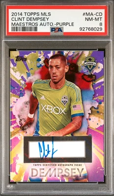 2014 Topps MLS Clint Dempsey Maestros Auto Purple # 31/50 PSA 8 NM-Mint - Image 1 of 2