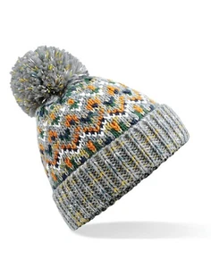 Beechfield B458 Unisex Blizzard Bobble Accessory Hat Beanie - Picture 1 of 6