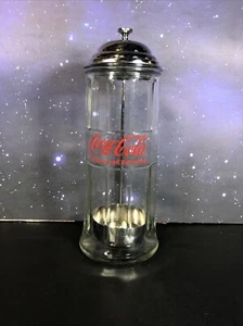 Coca Cola Soda Pop Shop Strohhalm Glas Behälter - Bild 1 von 12