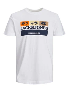 12210681 Jack & Jones Junior Jungen T-Shirt weiß malibu-print NEU Gr. 140 - 176 - Bild 1 von 1