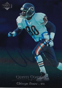 Curtis Conway Signed 1996 Upper Deck Bears Football Card #65 Chargers Autograph - Picture 1 of 12