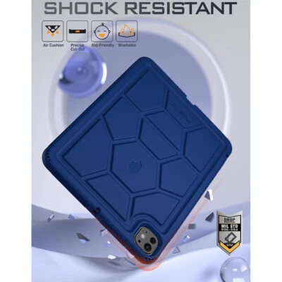 For Apple iPad Pro 11 2024 Case Poetic Kids Friendly Drop Silicone Cover Blue - Image 1 of 4