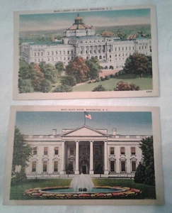 Vintage Set of 2 Washington DC Postcards - Linen - Unused - Imagen 1 de 4