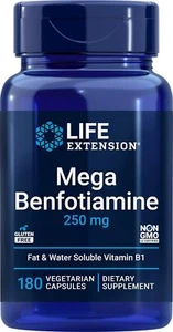 Life Extension Mega Benfotiamine, 250 mg, 180 Veg caps with Thiamine - Picture 1 of 4