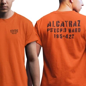 Alcatraz Prisoner Uniform T-Shirt Halloween Costume Psycho Ward Prison S-XXL - Picture 1 of 4