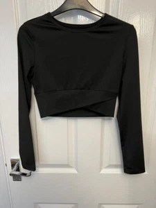 Black crop top, gym, dance yoga size small - Picture 1 of 4