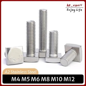 Square Head Bolts Stainless Steel A2 Metric Full Thread Square Head Bolts M4-M12 - Picture 1 of 75