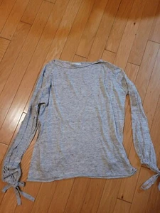 New ZARA grey sweater with ties on the sleeves size S  - Picture 1 of 3