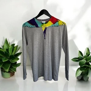 Camicia Marcelo Burlon Kids of Milan grigia manica lunga XL/12 S-XS MANS stampa ali - Foto 1 di 16