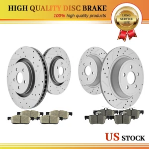 Front & Rear Brake Rotors + Ceramic Pads for 2015-2023 Ford Edge Lincoln MKX - Picture 1 of 10