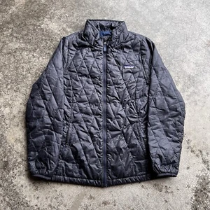 Patagonia Full Zip Insulated Nano Puff Jacket Kids Size XL (14) Navy Blue - Picture 1 of 7