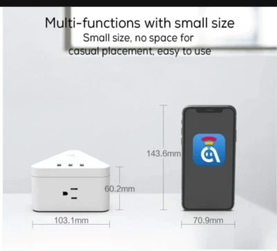 Wi-FI Smart Power Strip  3 USB & 3 Outlets, UL, works APP Alexa and  Google Home - Image 1 of 4