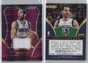 2013-14 Panini Select Select Swatches Purple Prizm /99 Jose Calderon #81