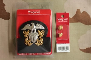 USN US NAVY ALL RANK OFFICER COMBO COMBINATION CAP BAND + BADGE & BUTTONS SET SG - Picture 1 of 1