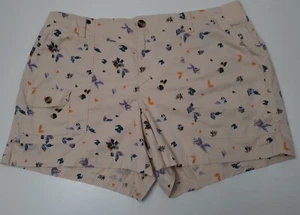 NWT! Sonoma Women's Abstract Leaf Print Beige Shorts Cotton/Spandex -Size 18 - Picture 1 of 7