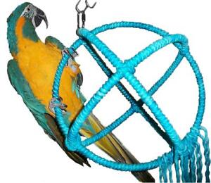 Large Blue Parrot Orbit Swing Toys Perches