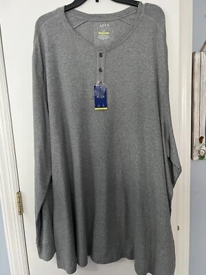 ¡NUEVO! Camisa Henley Para Hombre APT.9 Premier Flex Tejido Brezo Gris Jaspe Talla 4XB Foto 1 de 4