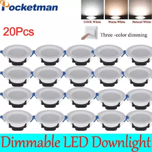 4/10/20/30PC 7W LED Dimmable Recessed Ceiling Panel Light Downlight 85-265V US - Picture 1 of 8