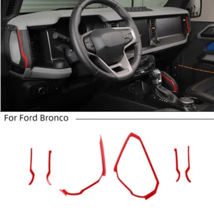 6x Center Console Handle Cover Trim Bezels For Ford Bronco 2021+ Red Accessories - Imagen 1 de 9