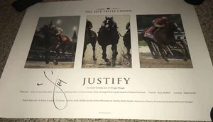 Mike E. Smith Signed Justify Triple Crown Poster with Proof - Picture 1 of 3