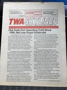 TWA Skyliner Employee Newsletter Oct/Nov, 1994 - Airline - Picture 1 of 2