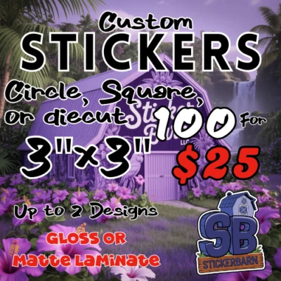 Custom Stickers | Product Labels | Pack of 100 | 2 Designs | Die-cut Stickers