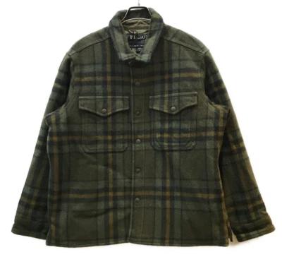 Filson Mackinaw Wool Cruiser Jacket Size XL Khaki Moss Green Check - Image 1 of 4