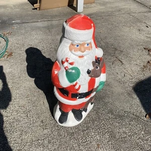Vintage TPI Santa Reindeer Candy Cane Christmas Blow Mold 40” Tall 2000 - Picture 1 of 4
