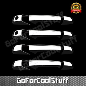 FOR CHEVY 2007-13 AVALANCHE / TAHOE / SILVERADO 4 CHROME DOOR HANDLE COVER W/ PK - Picture 1 of 1