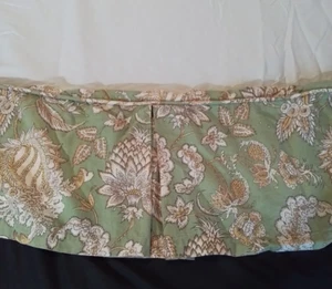 Pottery Barn Margaret Full Size Bedskirt Green Floral Jacobean Cotton Jacobean - Picture 1 of 13