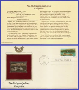 USA8 #2163 U/A GOLDEN REPLICA FDC   Camp Fire Inc. 75th Anniversary Boy Scouts - Picture 1 of 1
