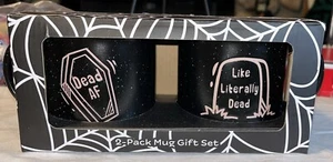 Juego de tazas de café ataúd Halloween muerto AF como literalmente muerto nuevo en caja Better Living - Imagen 1 de 6