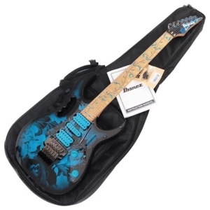 Used 2015 IBANEZ JEM77P Blue Floral Pattern Steve Vai 3.5kg W/GB - Picture 1 of 11