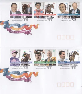Australian Horse Racing Legends 2007 en 2 FDC - Flemington Vic 3031 PMK - Imagen 1 de 1