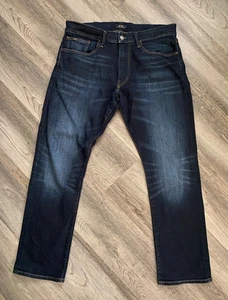 Polo Ralph Lauren Varick Slim Dark Indigo Wash Selvedge Mens W34 L30 Jeans - Picture 1 of 13
