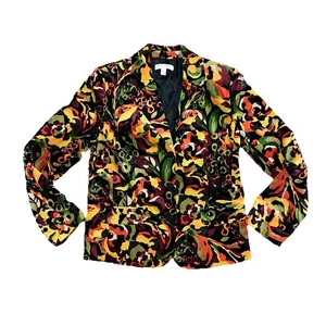 Northern Isles bunter geblümter Blazer Damengröße 10 gefüttert Knopfverschluss neu mit Etikett " - Bild 1 von 7