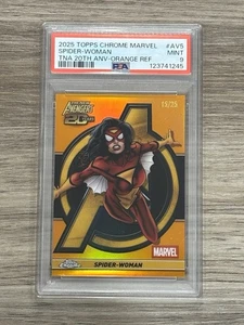 Tarjeta coleccionable Marvel Topps 2025 cromada Spider-Woman Vengadores inserto naranja 15/25 - Imagen 1 de 2