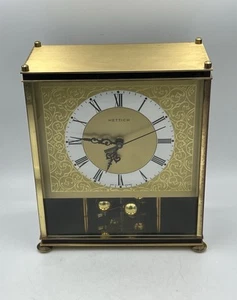 Hettich Tischuhr Drehpendeluhr Messing Gehäuse VINTAGE Uhr Magnet Werk - Bild 1 von 14
