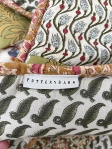 Pottery Barn Cotton Percale Comforter Reversible Queen Size Floral Cottage/Farm. - Picture 1 of 7