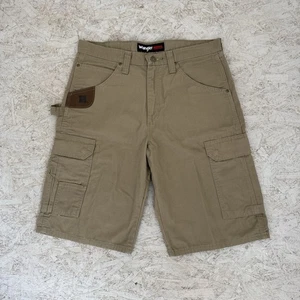 Wrangler Cargo Shorts Mens Riggs Workwear Ripstop Combat Outdoor BNWOT Khaki 30" - Picture 1 of 6