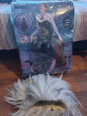 Disney злодей Урсула престиж взрослый костюм надувной маскировка вентилятор парик M 8-10 - Изображение 1 из 4