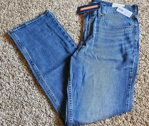 NWT Old Navy 34x32 Bootcut Denim Blue Jeans Built-In Flex Faded Medium Wash New - Picture 1 of 4
